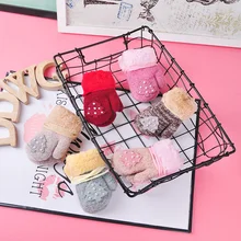 Жемчуг Рождество дерево ребенка Перчатки детская вязаная Перчатки плюс бархат ребенка Перчатки