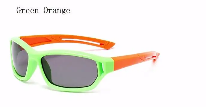 Милые Детские поляризованные солнцезащитные очки, спортивные очки для девочек и мальчиков, TR90, Полароид, солнцезащитные очки, оттенки для младенцев, lentes 864 WarBLade - Цвет линз: green orange