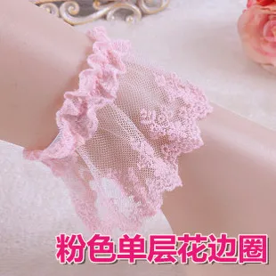 Платье принцессы в стиле «Лолита» Аксессуары для носков Пышная юбка с кружевной отделкой на щиколотке Носки в винтажном стиле gentlewoman Кружевная повязка на ногу типа WT01 - Цвет: pink single lace