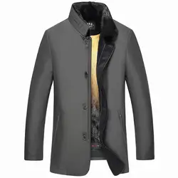Натуральный мех пальто Для мужчин; зимняя куртка натуральный Золото норки лайнер парка Для мужчин одежда 2018 роскошные меховые теплые