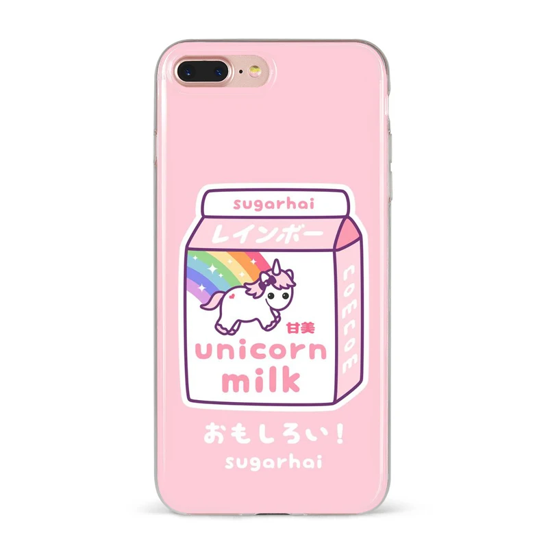 Милые Мультяшные животные Kawaii розовый Кот молоко чехол для телефона для Apple iPhone 8 7 6 6S Plus X 5 5S SE XS XR XS MAX Funda чехол для девочек