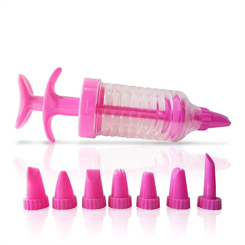 8 pcs Plastic Cake Decorating Gun Kit+Pastry Tips Cake Butter Cookie