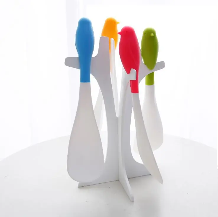 

2PCS/Set Korean Bird Shape Soup Ladle & Rice Spoon Rest Pot Clip Spoon Rest With a Rack Kitchenwareclip para cuchara de cocina