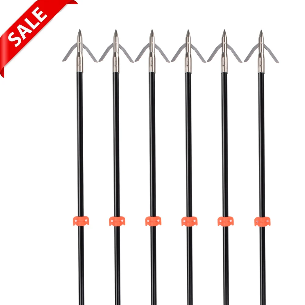 

3/6X Fiberglass Bow Fishing Arrows 32" O.D.8mm Fish Arrows Black Solid Shaft рыбалка Outdoor hunting shooting Free Shipping