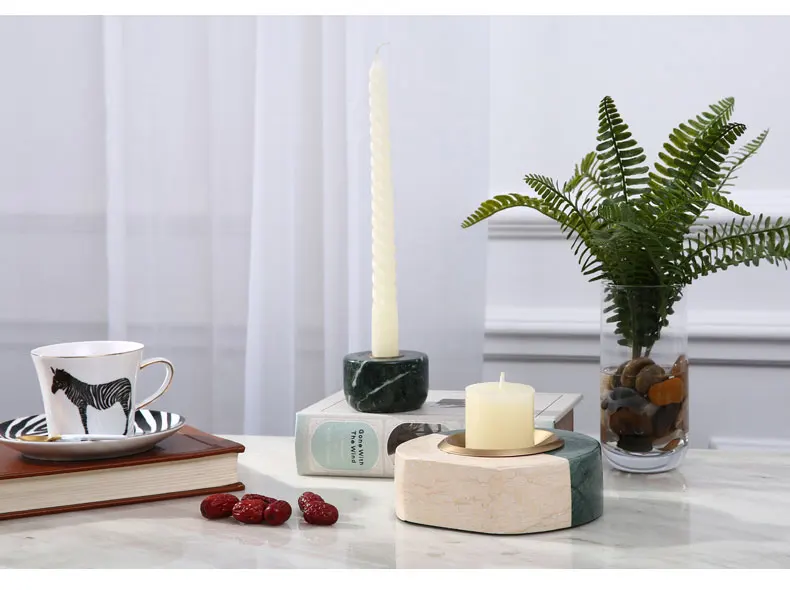 

New Creative Stone Candle Holders Romantic Wedding Candlestick Fashion Furnishing Articles Table Artical Candle Holders