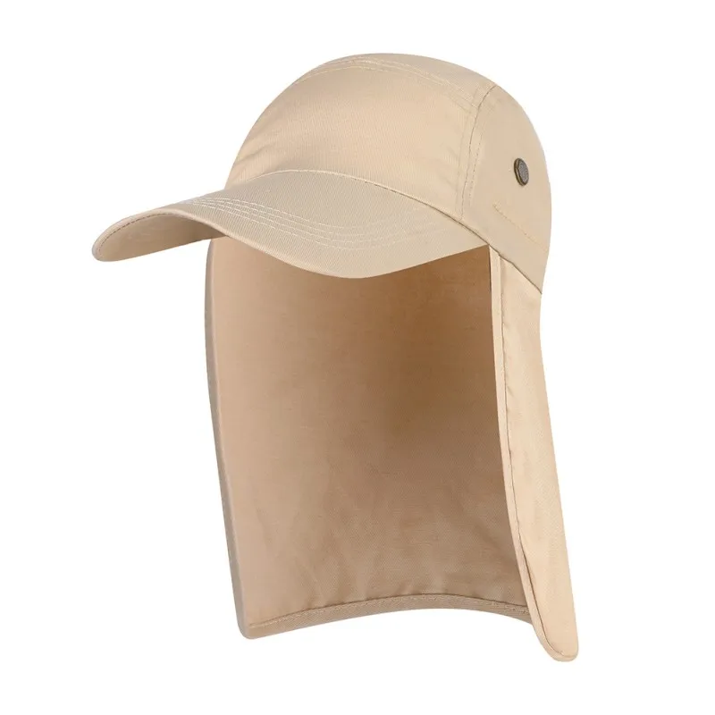 Unisex Fishing Hat Sun Visor Cap Hat Outdoor UPF 50 Sun Protection with Removable Ear Neck Flap Cover Hiking - Цвет: K