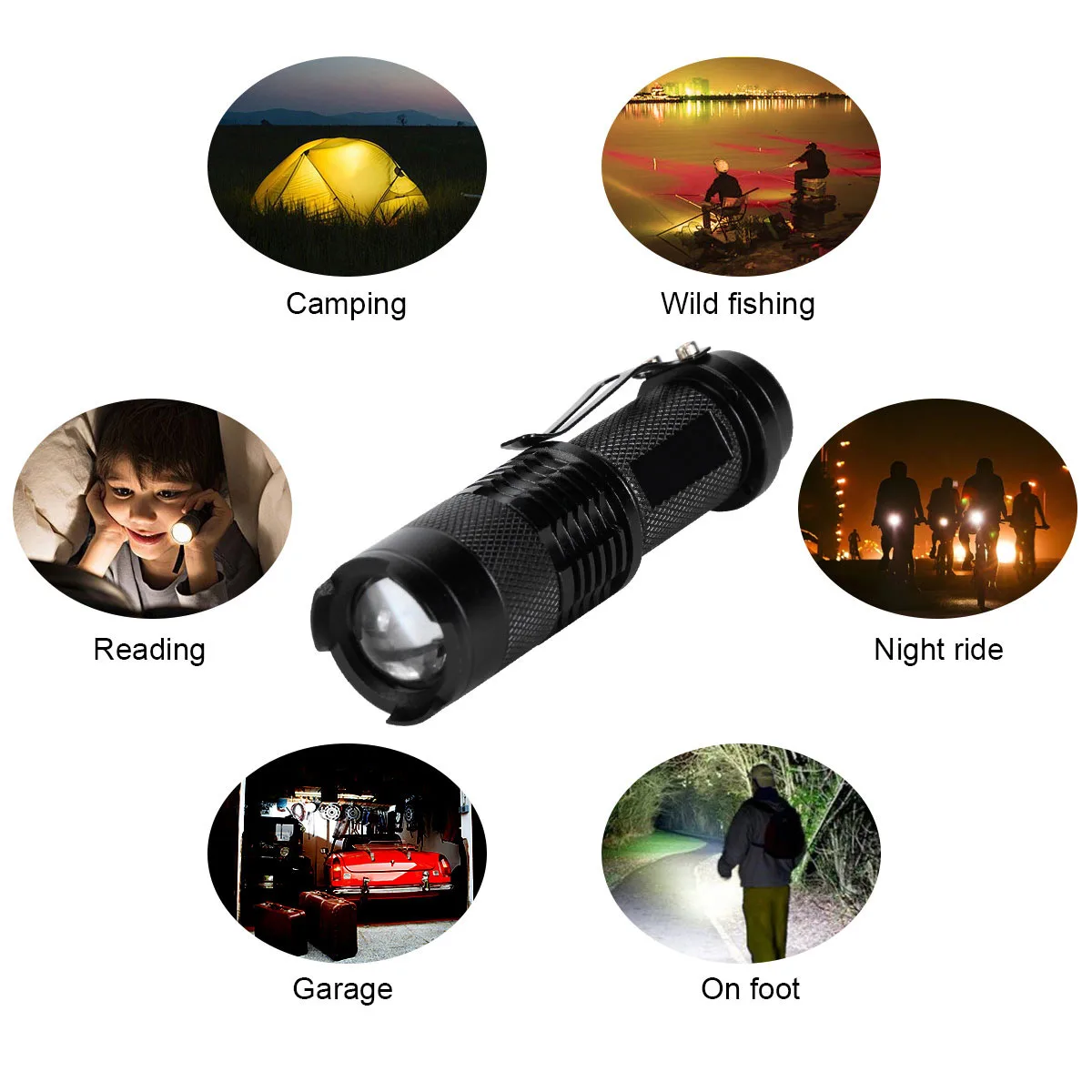 

High Power Tactical Handheld LED Mini Flashlight 3 Modes Zoomable Waterproof Lamp Light for Camping MF999
