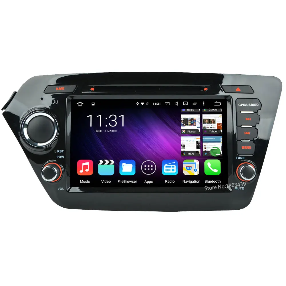 Quad Core 16GB Android 5.1.1 2Din 8INCH 1024*600 WIFI RDS Car DVD Stereo Player Radio Audio Screen PC For KIA K2 RIO 2010-2014 | Автомобили