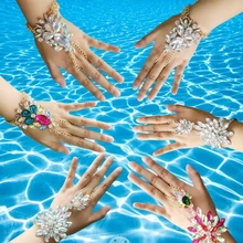 Богемный роскошный, Кристальный, со стразами драгоценный камень цветок кулон браслет-цепочка на щиколотку на лодыжку, босые ноги сандалии Бохо ювелирные изделия#231535