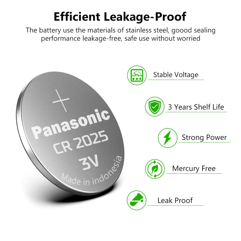 PANASONIC ячейка монет Литиевая Батарея CR2025 LM2025 BR2025 DL2025 KCR2025 5 шт. 3 В Кнопка подходит поддерживает Часы с калькулятором
