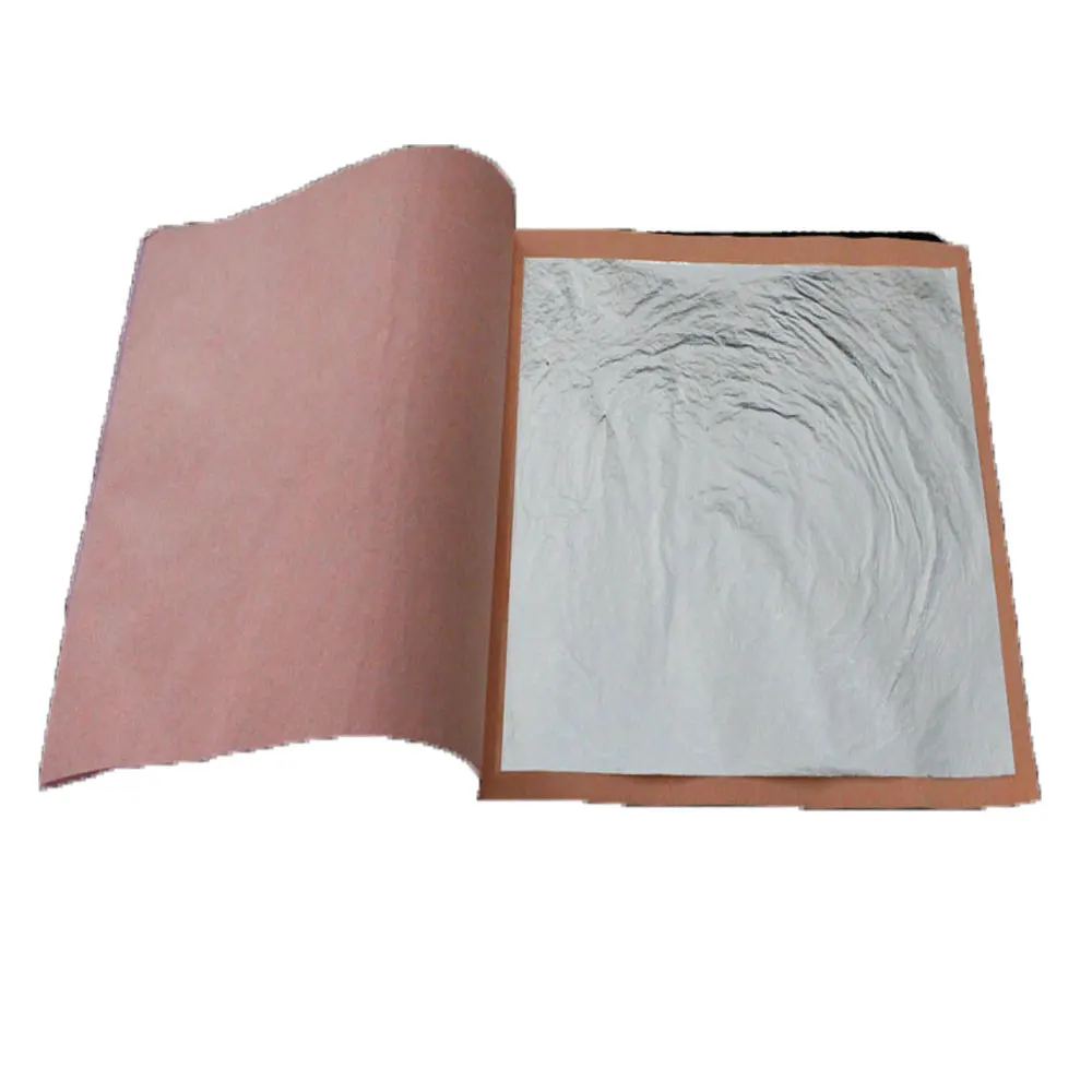 

4 booklets,100pcs 99.99% Genuine silver leaf /foil real silver leaf/foil,25pcs /per booklet,9.5X9.5cm,gilding,free shipping