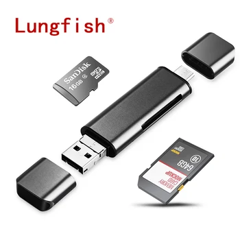 

Lungfish Type C & micro USB & USB 3 In 1 SD TF OTG Card Reader High-speed USB 3.0 TF/SD for Android Computer Extension Headers