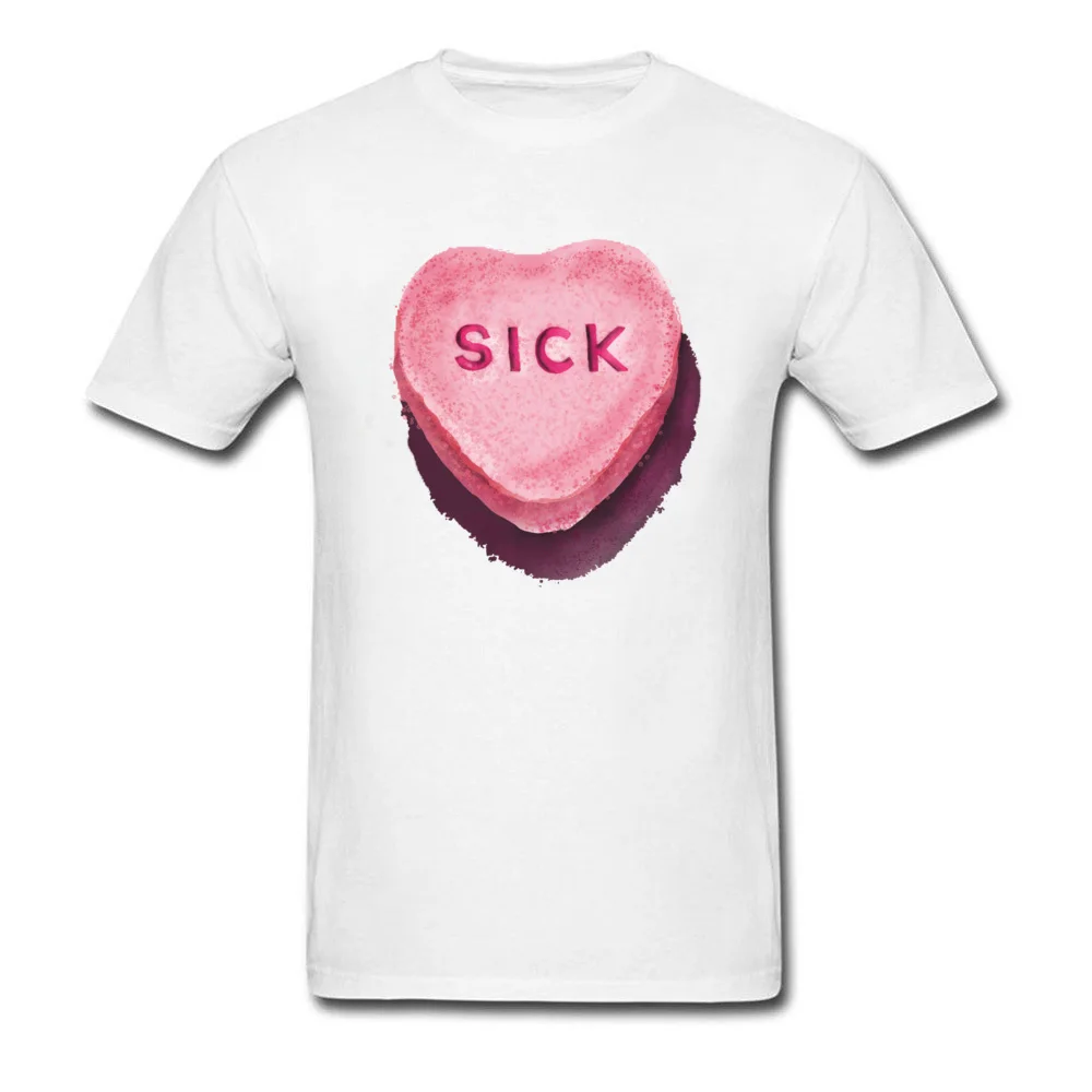 T Shirt Group Lovers Day 2018 New Normal Short Sleeve 100% Cotton Round Collar Man T-Shirt Normal T Shirts Drop Shipping Heartsick Heart Sick Valentine by dotsofpaint white