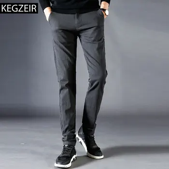 

Spring Winter Korean Fashion Pants Men Slim Fit Stretch Men Joggers Sweatpants Warm Man Trousers Long Casual Pantalon Hombre