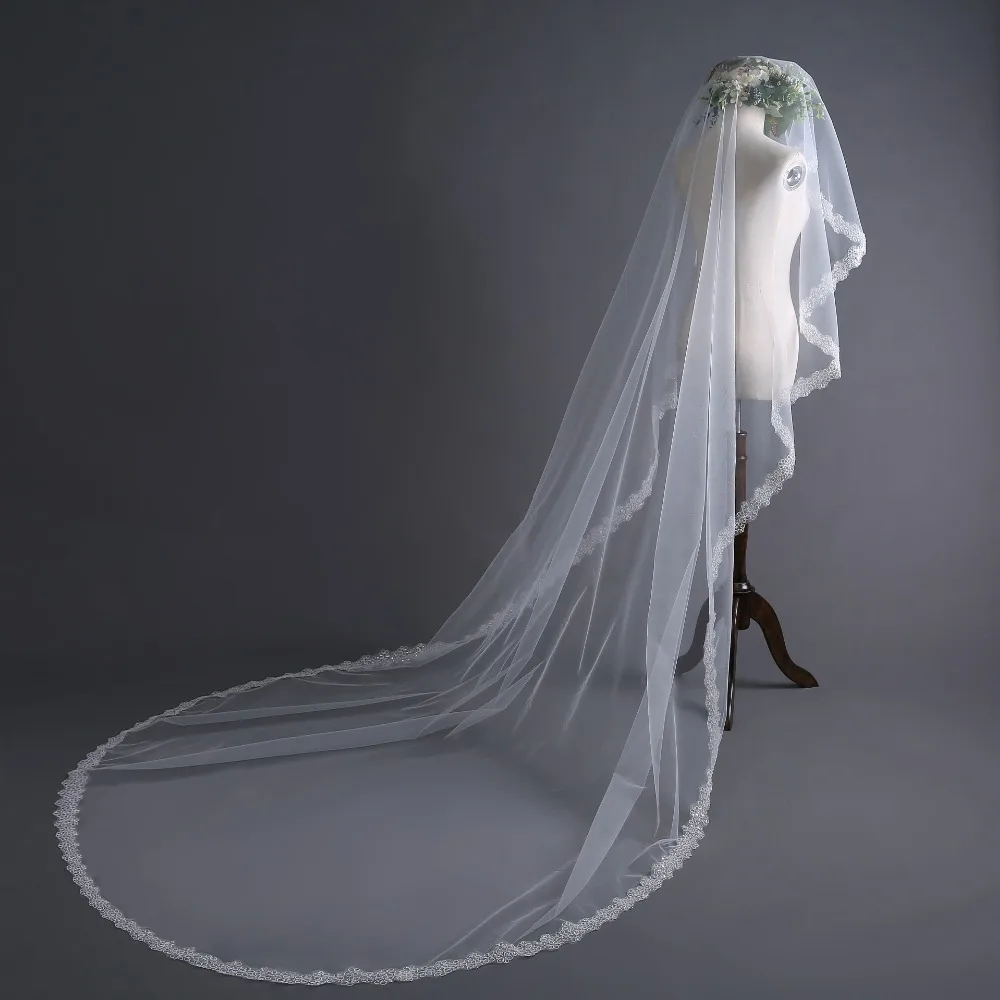 JaneVini 3 метра Вуаль свадебная бежевая вуаль для невесты один слой блестки собора Длинная фата невесты Недорогие свадебные аксессуары