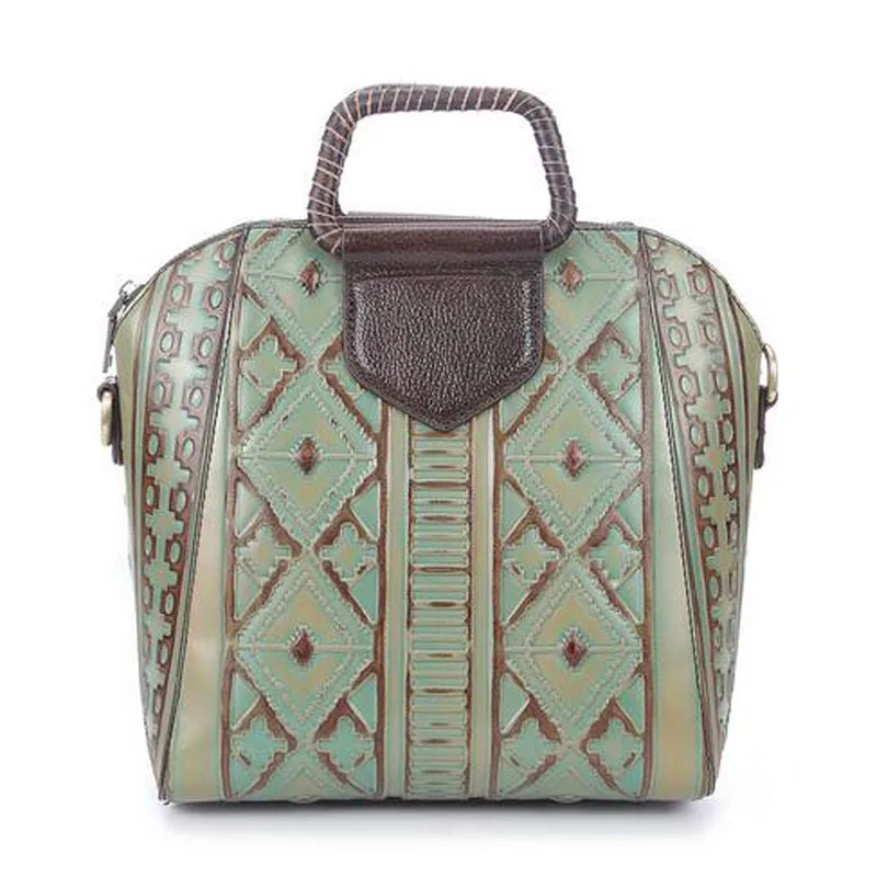 CHSANATO Брендовая женская сумка из натуральной кожи, Женские винтажные сумки на плечо с принтом, женские оригинальные дизайнерские сумки Hobos - Цвет: X8822 Green