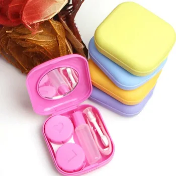 

Travel Kit Easy Carry Mirror Container HolderProfessional Pocket Mini Contact Lens Case eyewear accessories