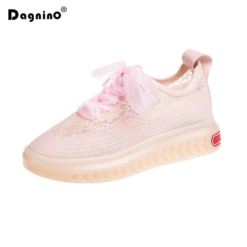 white mesh flats