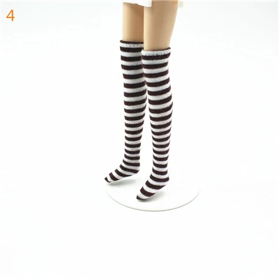 1 пара новые полосатые чулки для Barbies, Blyth, Momoko, Azone, 1/6 кукла licca носки одежда аксессуары - Цвет: color 4