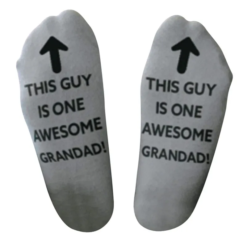 Men 'Awesome Dad' Father Gift Letter Print Funny Mid Short Socks 16