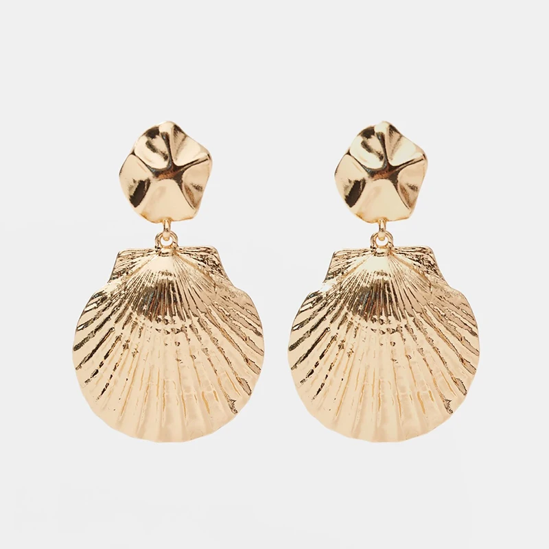 ZA Designs пляжные серьги-капли из ракушки для женщин Панк Золотой Цвет Морская звезда массивные серьги Свадебные подарки ювелирные изделия