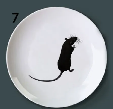 Креативные черные тарелки для мыши забавное блюдо для закусок маленькое круглое декоративное круглое блюдо курица вечерние поставки комическая Посуда Обслуживание - Цвет: 7