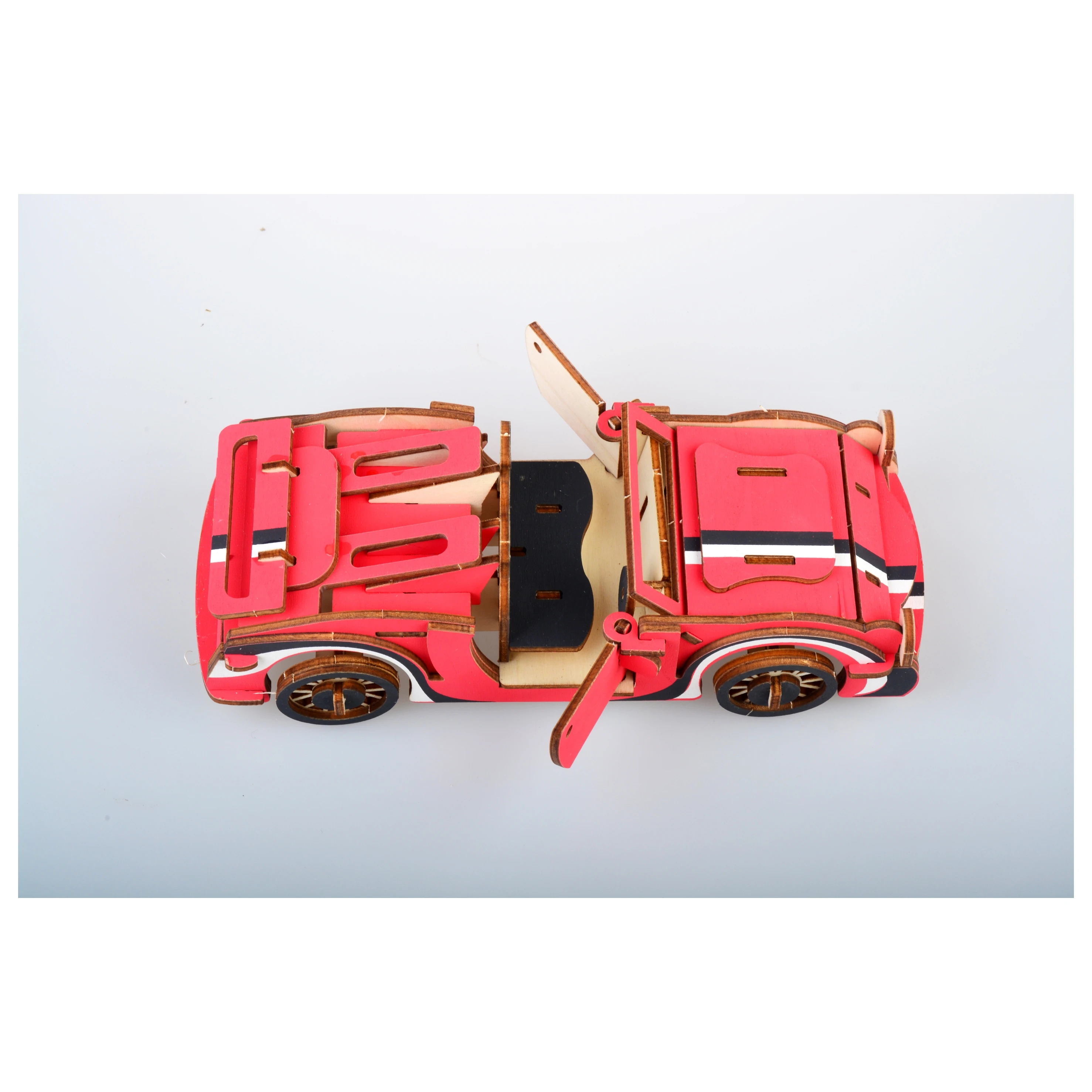 Лазерная резка 3D деревянные головоломки автомобиля DIY монтажный комплект Дети Обучающие деревянные игрушки для мальчиков
