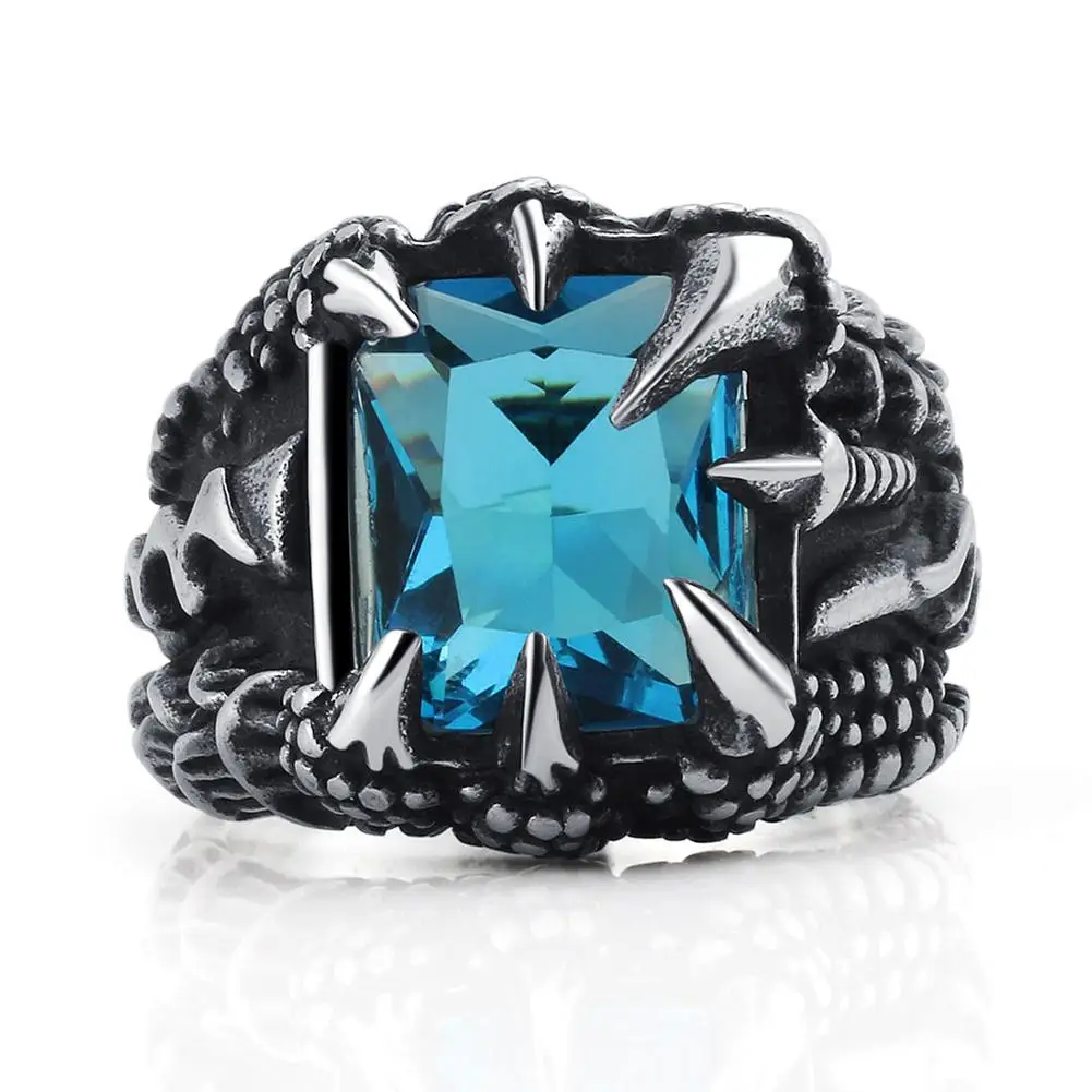 

Men Vintage Dragon Claw Shape Cubic Zirconia Inlaid Ring Party Prop Jewelry 2019