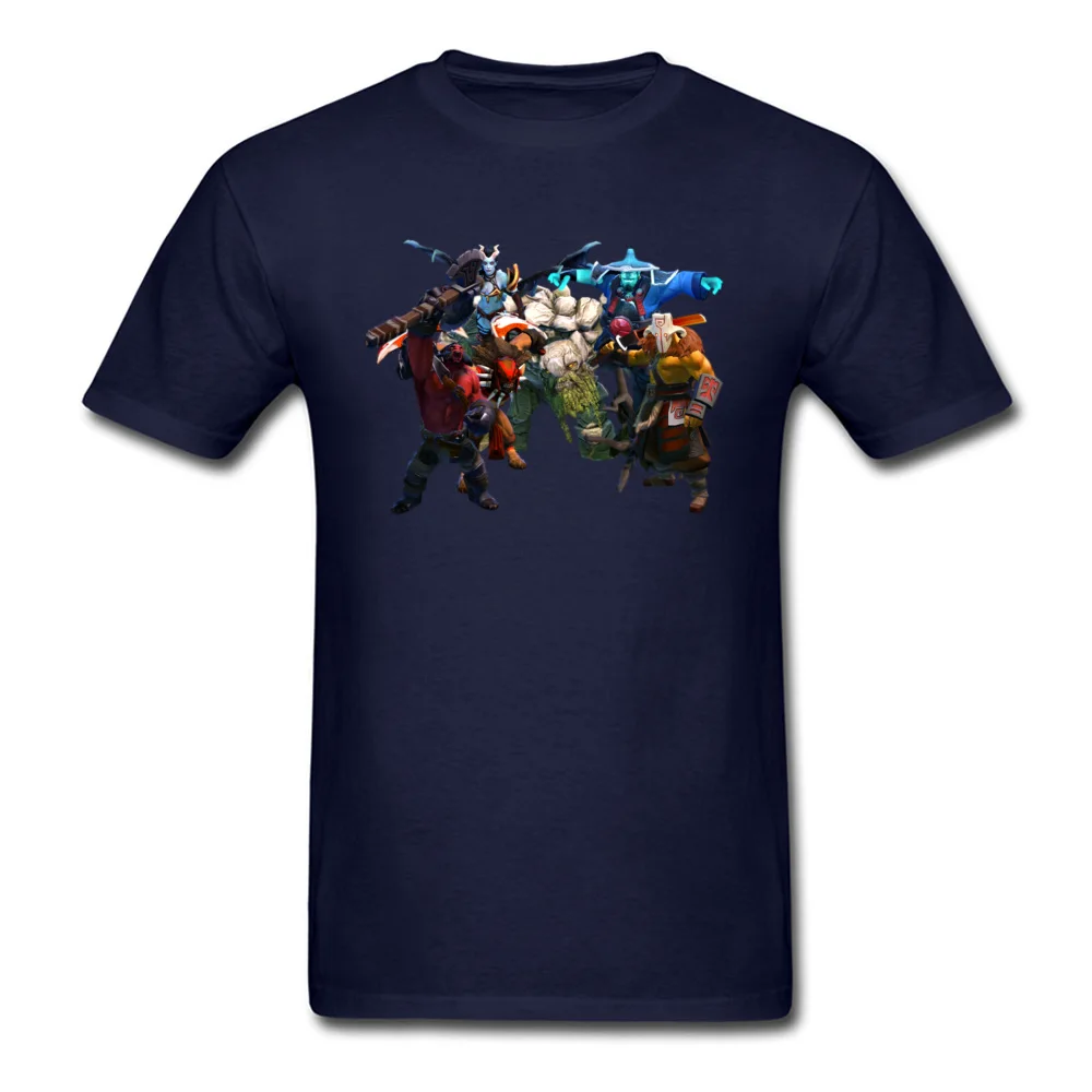 Comics Dota 2 Heroes Tops Shirt for Men Cute Summer O-Neck All Cotton Short Sleeve T Shirts Crazy Tees Drop Shipping Dota 2 Heroes navy