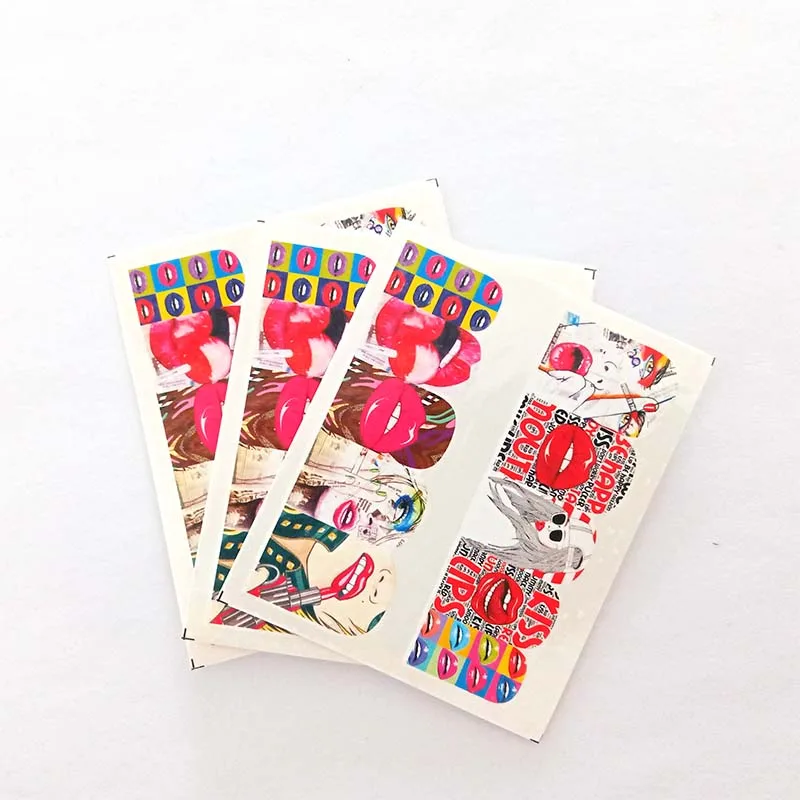 

3pcs Nail Sticker Set Decal Lips Water Transfer Slider For Nails Art Decor C09