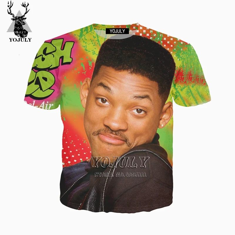 3D печатных футболка смешные будет Smith Fresh Prince of Bel Air рубашка мужская одежда harajuku