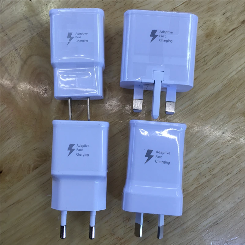

100pcs/lot US/EU/AU/UK Plug Wall Charger Fast charger adapter Adaptive Fast charging for Samsung S6 Note 4 5 DHL Black and white