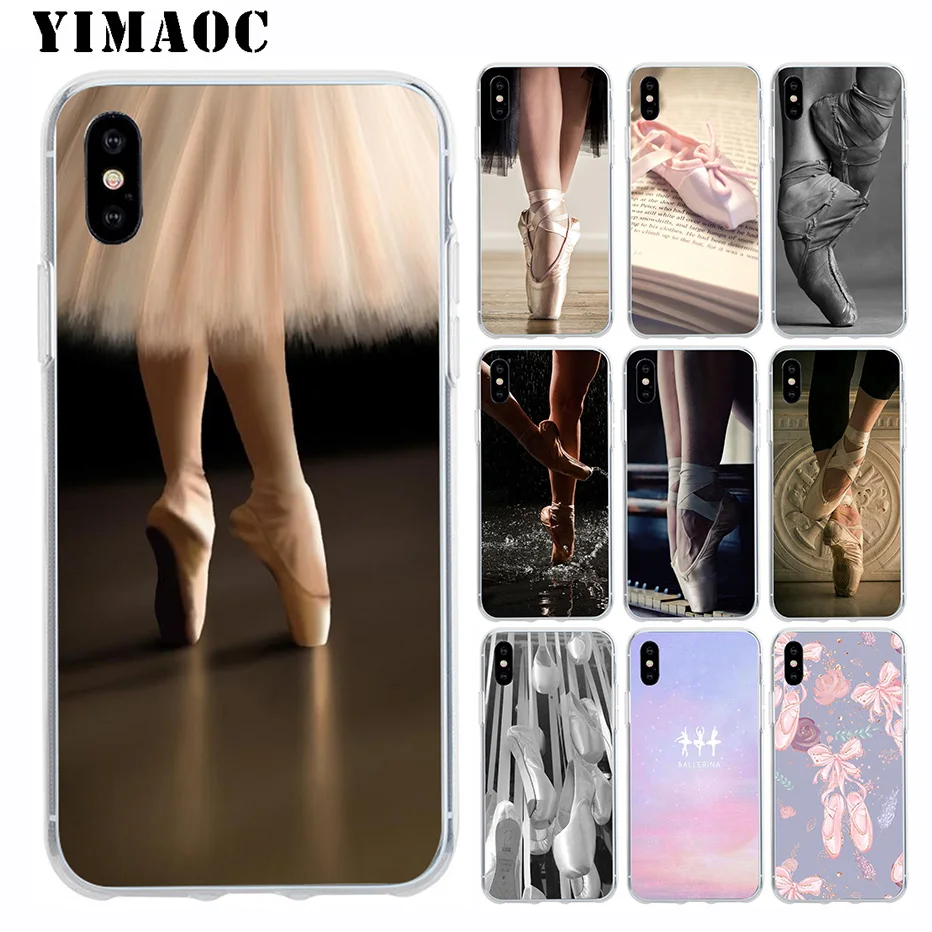 

YIMAOC Ballerina Ballet Dancing Soft Silicone Case for Apple Iphone 11 Pro Xr Xs Max X 10 8 Plus 7 6S 6 Plus SE 5S 5 7Plus 8Plus