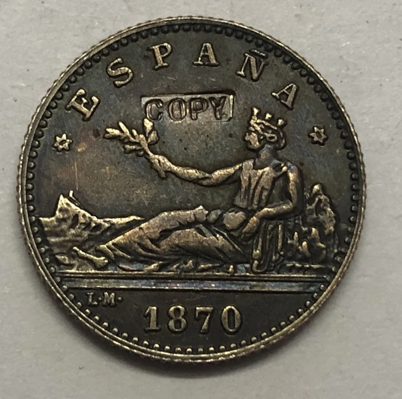 

1870 Spain 50 Centimos Copy Coin
