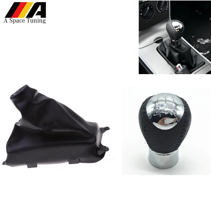 

For Mazda 6 M6 2002-2007 Gear Shift Knob + Gaiter Boot Lever Stick Handle Head Cover Case 5/6 Speed Car Styling Accessories