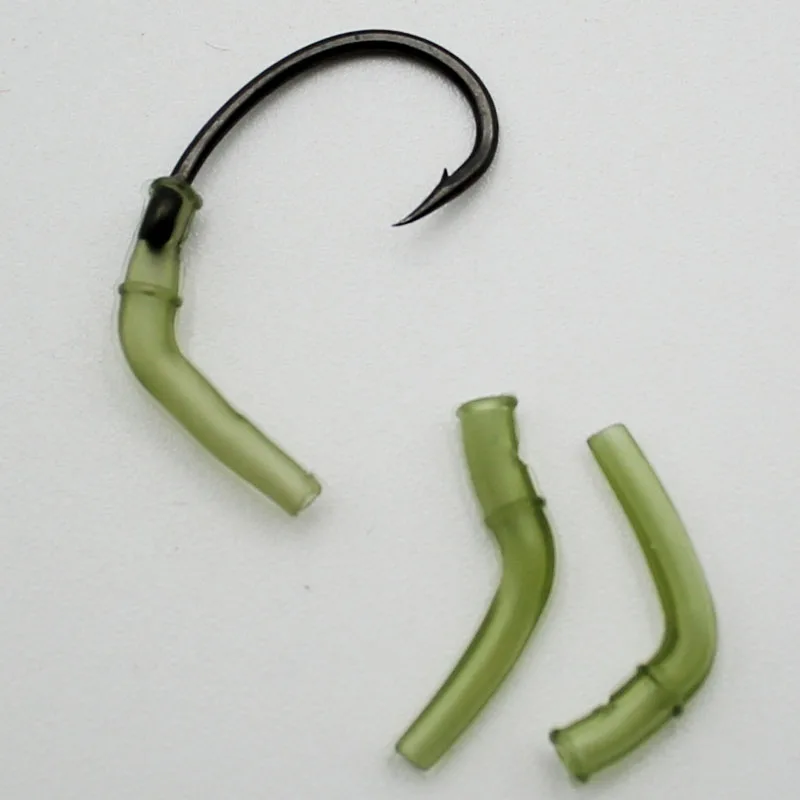 

15/30PCS Carp Fishing Bent Rubber Hook Sleeve Line Aligner Anti tangle Tube Line Kick Off Hair Rig Accessories Terminal Tackle