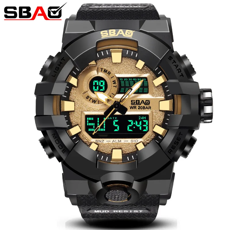 

SBAO Electronic Man Watches 2019 Hot Sale Outdoor Waterproof Sports LED Analog Digital Watch Men montre Reloj relogio masculino