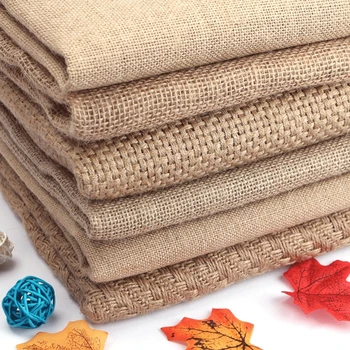 

150*50cm Natural Burlap Fabric For Placemats Bags Tablecloth Background Decoration Mesh Linen Textile Cloth Costura Stof