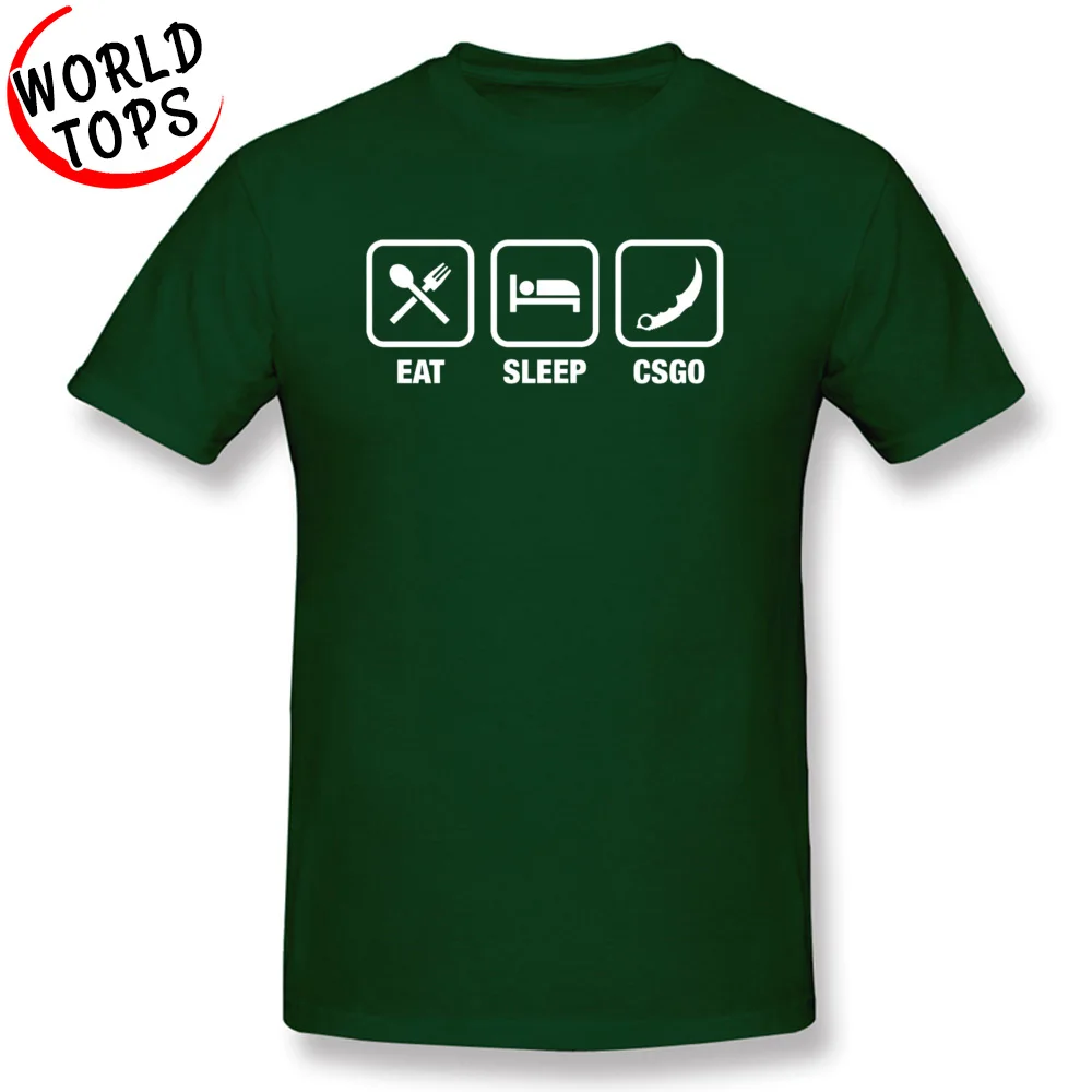 Дешевые отличные футболки с буквенным счетчиком Strike Global offension Eat Sleep игра программист футболки мужские модные топы футболки Messi - Цвет: Dark Green