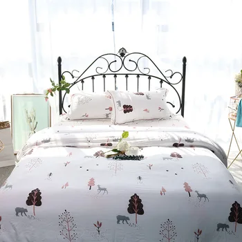 

Soft Washed Cotton Duvet Cover Set Bed Sheet Pillow Cover Queen Home Bedding Set Printing for Four Seasons A15