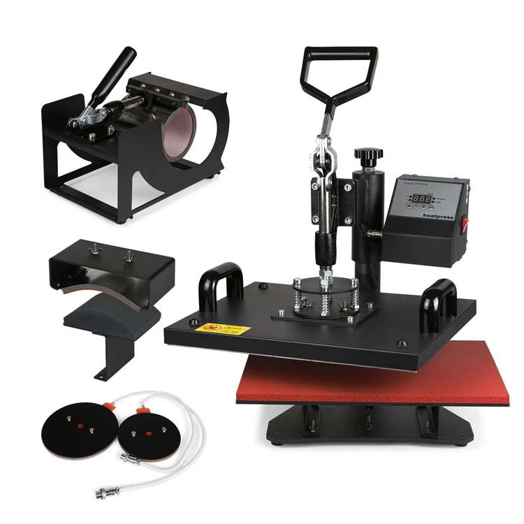 

5 in 1 Digital Heat Press Machine Multifunctional Transfer Sublimation for T-Shirt Mug Cup Hat Cap 15"X12" (38X30cm) Heat Platen