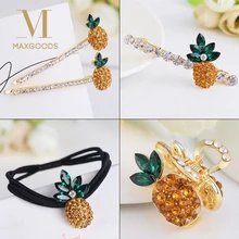 Мода Корейский ананас заколка для волос шпилька новое поступление фруктовый обруч для волос со стразами веревка для волос аксессуары для волос