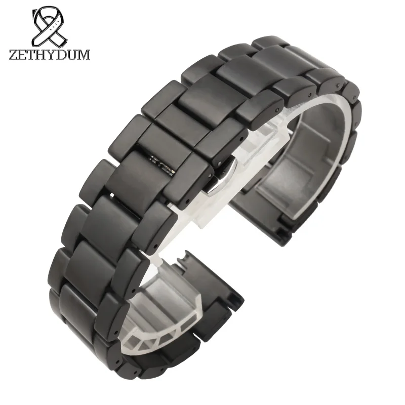 matte Ceramic watchband black watch strap 16mm 18mm 20mm wristband