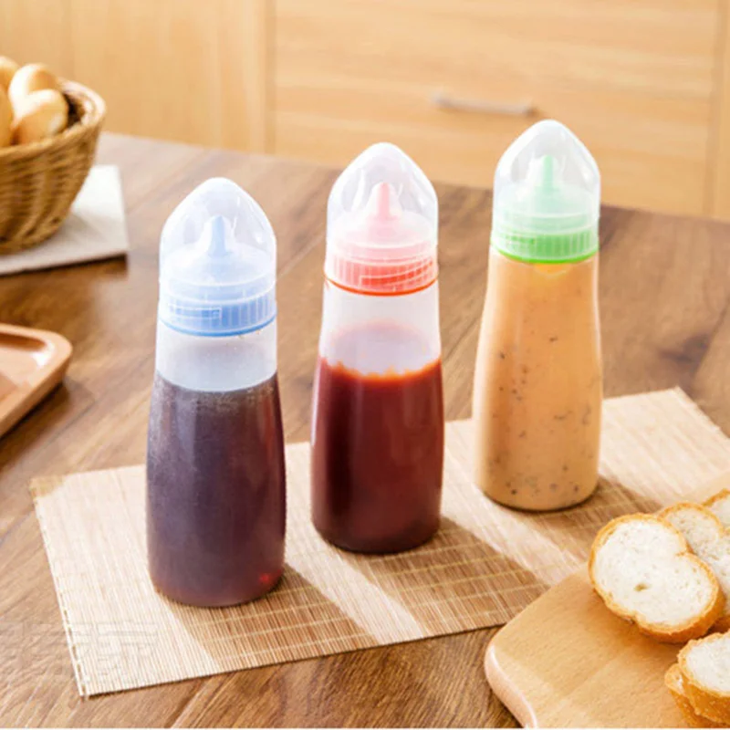 Plastic Squeeze Bottle Dispenser 8oz for Sauce Vinegar Oil Ketchup Oil Dispenser Cookling Tools Kitchen Accessories