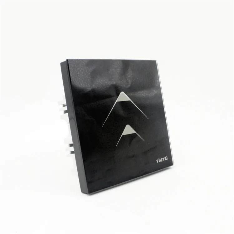 

C7 series smart touch glass panel wall switch two open black color
