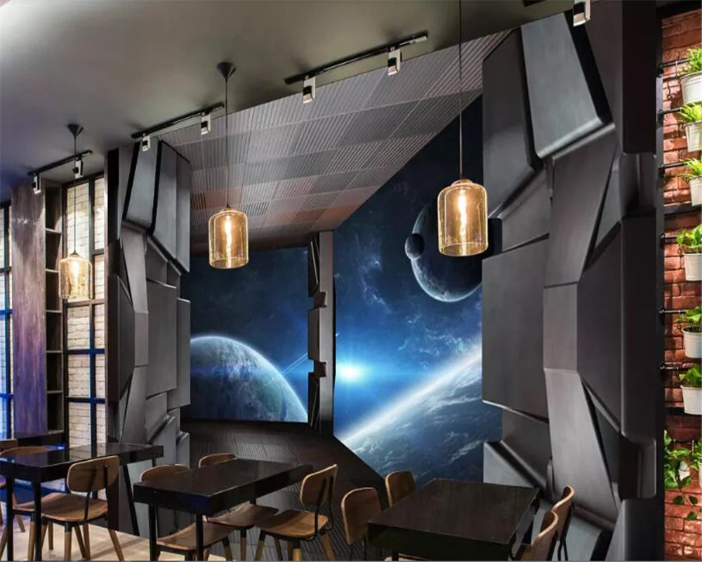 3d обои beibehang Настенные научная фантастика украшение для сцены KTV bar фоновые