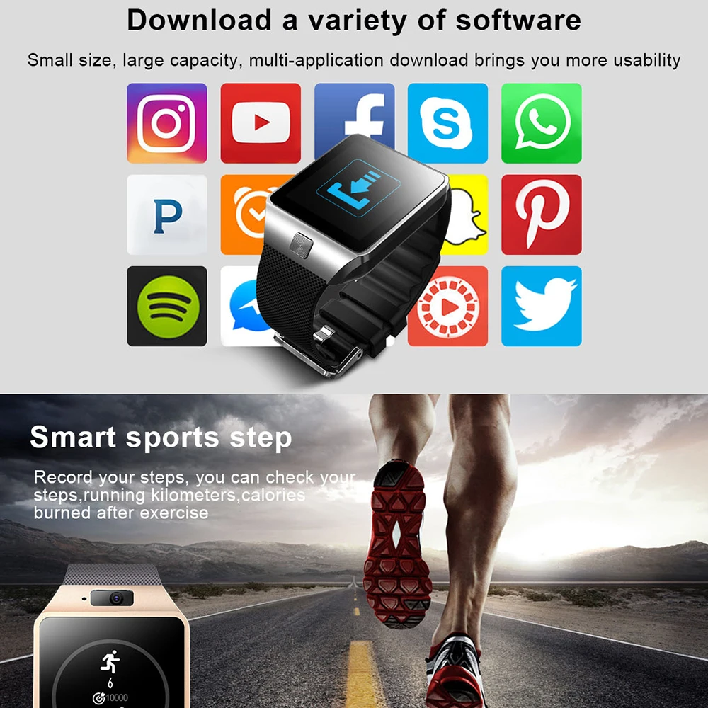 Оригинальные 3G WIFI QW09 Android Смарт часы 512 МБ/4 ГБ Bluetooth 4 0 с реальным шагомером sim карты