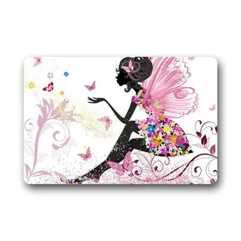 

Personalize Decor Carpets Door Mats Butterfly Girl Doormats Top Fabric & Rubber Indoor Outdoor s Area Rugs Entryway Mats