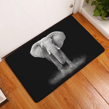 

Cartoon Flannel Carpet Elephant Printing Mat For Living Room 40x60cm 50X80cm Door mat Rectangle Tapete
