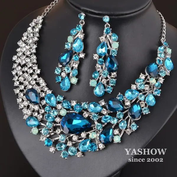 Buy New Arrivals Wedding Jewelry Set Blue Crystal and